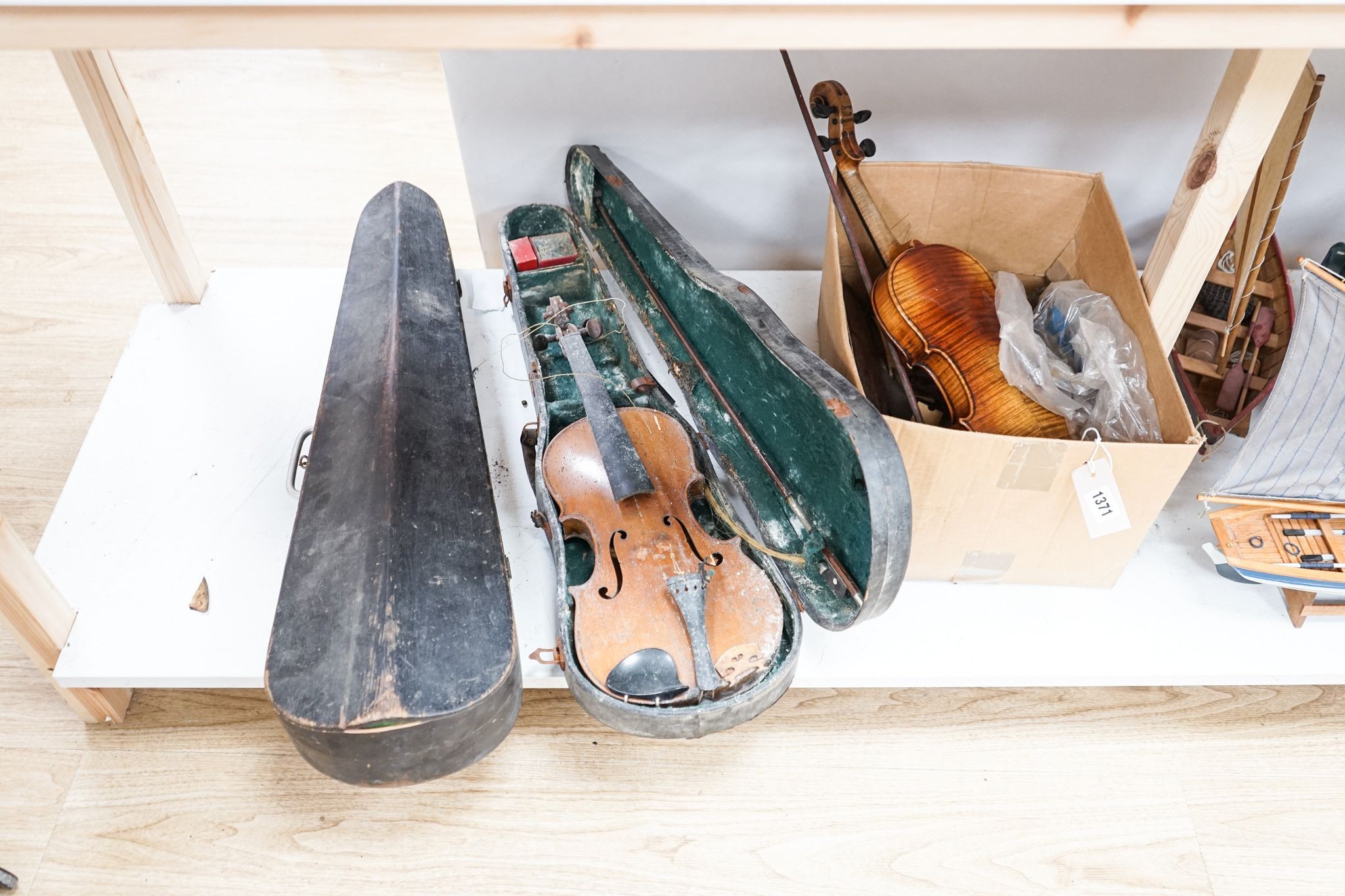 Three violins and violin parts